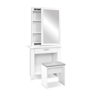 Dressing Table Mirror Stool Mirror Jewellery Cabinet Makeup Storage Desk