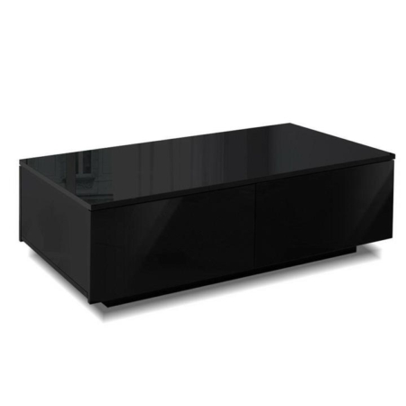 Modern Coffee Table 4 Storage Drawers High Gloss Living Room Furniture Black