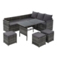 Outdoor Furniture Dining Setting Sofa Set Wicker 9 Seater Storage Cover Mixed Grey