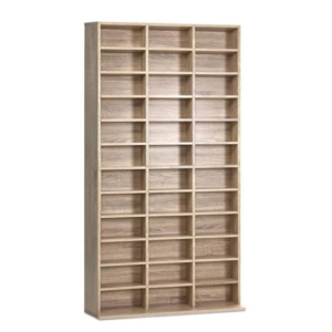 528 DVD 1116 CD Storage Shelf Media Rack Stand Cupboard Book Unit Oak