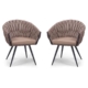 Set of 2 - Peak Fabric Dining Armchair - Chocolate Milk