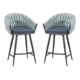 Set of 2 - Peak Fabric Bar Stool 65cm - Ocean Teal