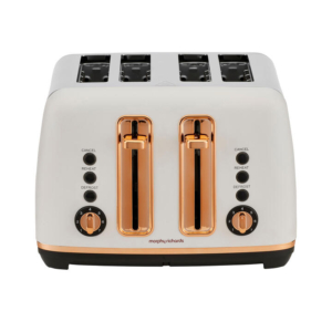 Morphy Richards Ascend Rose Gold 4 Slice Toaster Matte White