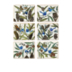 Cinnamon Rectangular Coaster Set of 6 Blue Wren