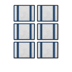 Cinnamon Rectangular Coaster Set of 6 Navy