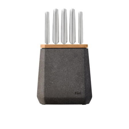 Furi Pro Stone 6pc Knife Block Set Flint Terrazzo