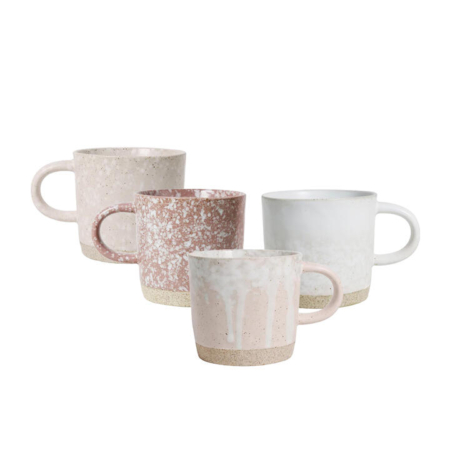 Robert Gordon Strata Reactive Glazed Mug 355ml Set of 4 Pink