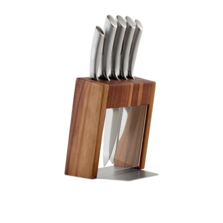 Scanpan Kalo 6pc Classic Knife Block Set Walnut