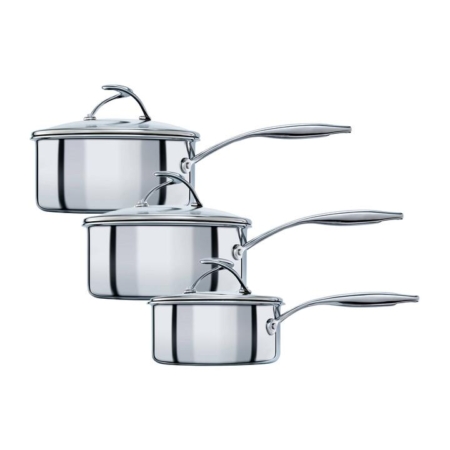 Circulon Steelshield S Series 3pc Stainless Steel Saucepan Set