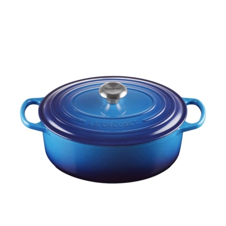 Le Creuset Signature Cast Iron Oval Casserole 29cm - 4.7L Azure Blue