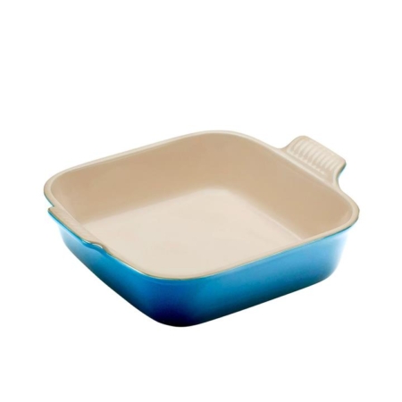 Le Creuset Stoneware Heritage Deep Square Dish 23cm - 2.8L Azure Blue