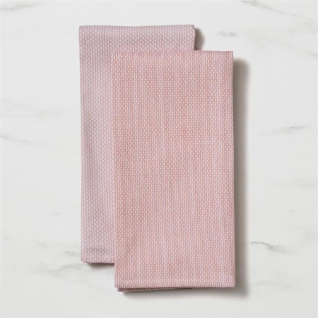 Salisbury & Co Diamond Tea Towel Set of 2 Dusty Pink