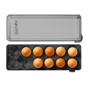 Madesmart Egg Holder with Snap on Lid Carbon