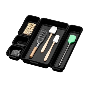 Madesmart Large Interlocking Bin Set 5pc Carbon