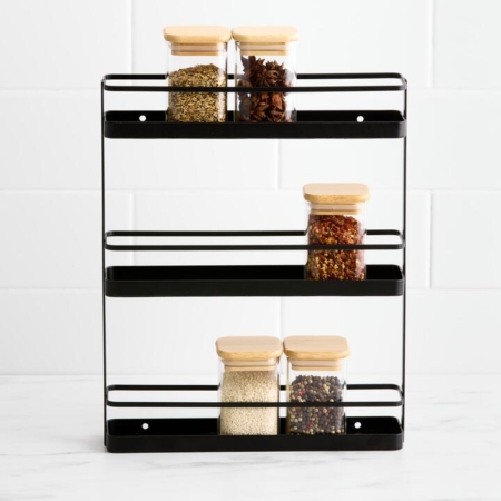 Kitchen Pro Tidy 3 Tier Spice Rack Black