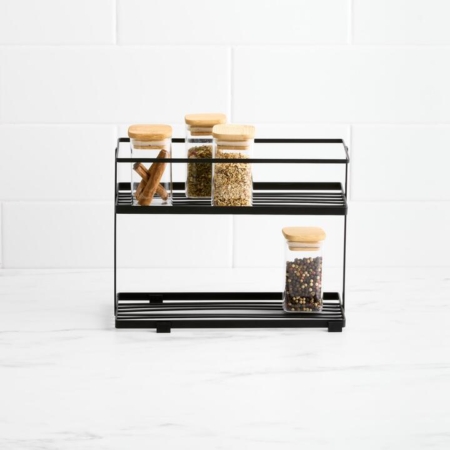 Kitchen Pro Tidy 2 Tier Spice Organiser Black