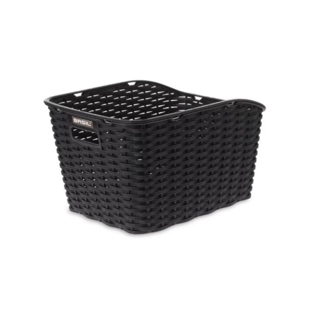 Basil Weave Synthetic Rear Basket - Black