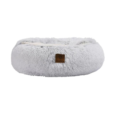 Charlie's Faux Fur Snookie Hooded Cushion Dog Bed Large Size 90x90x20cm in White by Charlies-White/Large