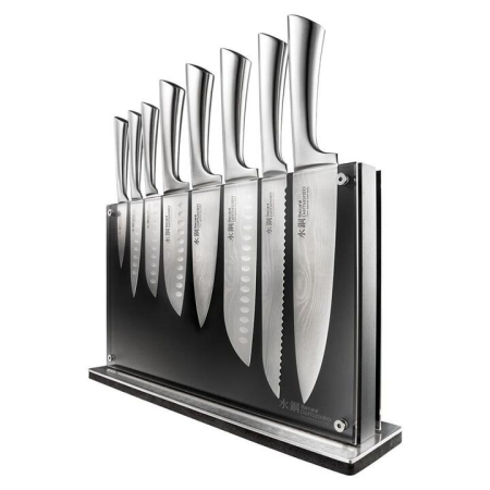 Damashiro Nami 9-Piece Knife Block by Baccarat