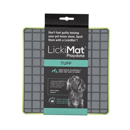 Playdate Tuff Slow Feeder Mat for Dogs Size 20x20cm in Green by Lickimat-Green