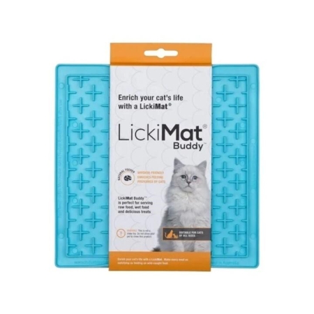 Buddy Slow Feeder Mat for Cats Turquoise Size 20x20cm by Lickimat