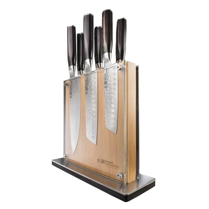 Damashiro Emperor Shi Knife Block 7 Piece Size 23.5X26.7X8.8cm 100% Bamboo by Baccarat