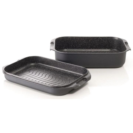 Granite Cast Aluminium Non-Stick Roast & Grill Multi Pan Size 34X24X8cm by Baccarat