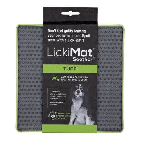 Soother Tuff Slow Feeder Mat for Dogs Size 20x20cm in Green by Lickimat-Green