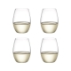 Vintage Stemless + Wine Glass Set of 4 Size 398ml in White by Plumm-White