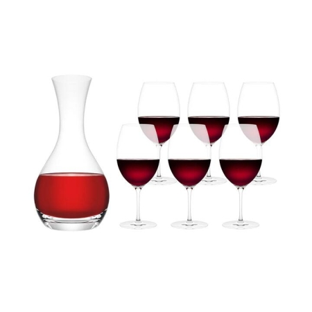 Everyday The Glass & La Trobe 7 Piece Decanter Gift Set Size 35X28X30cm in Red by Plumm-Red