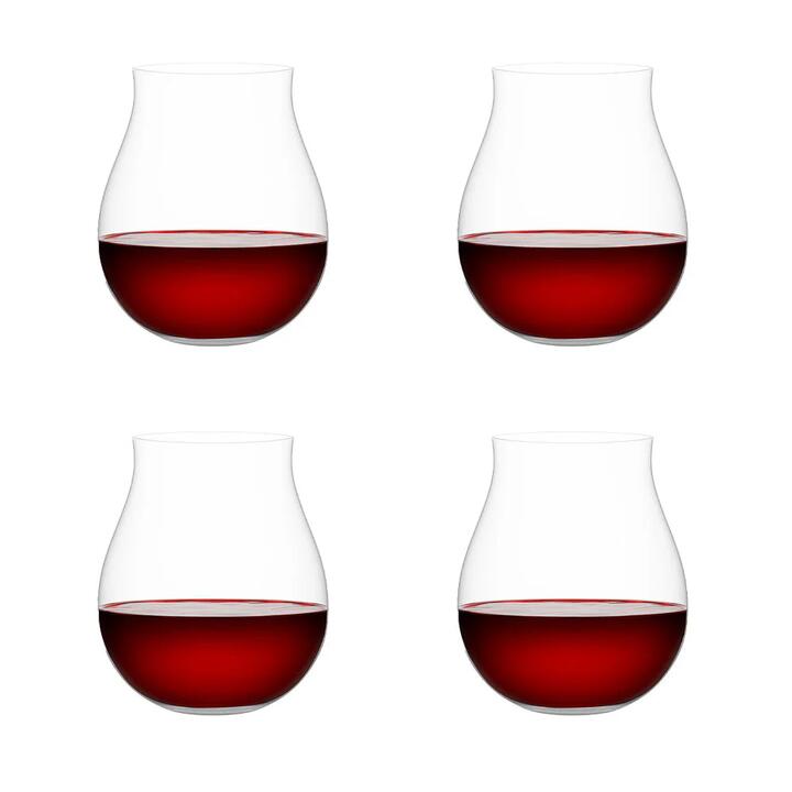 Set of 4 Steamless B+ Wine Glasses 670ml Size 23X23X14cm in Red by Plumm-Red