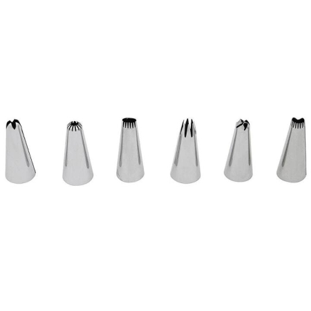 Professional Bake Stainless Steel Nozzle Set of 6 by Soffritto