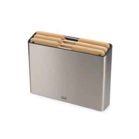 Joseph Joseph Folio Steel Bamboo 3 Piece Chopping Board Set with Storage Case