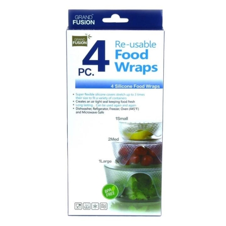 Silicone Food Wraps Set of 4 by Grand Fusion
