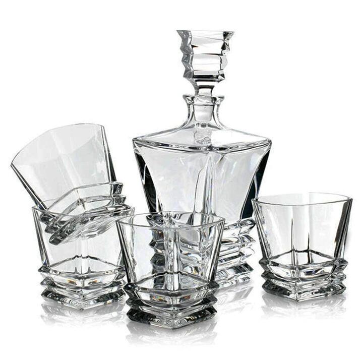 Crystal Prism 5 Piece Decanter Set by Royal Doulton