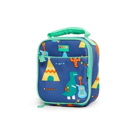 Dino Rock Thermal Insulated Lunchbox Size 20X24X10cm 100% Cotton by Penny Scallan