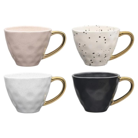 Speckle Set of 4 380ml Mugs Gold Size 11.2X14.5X9cm by Ecology