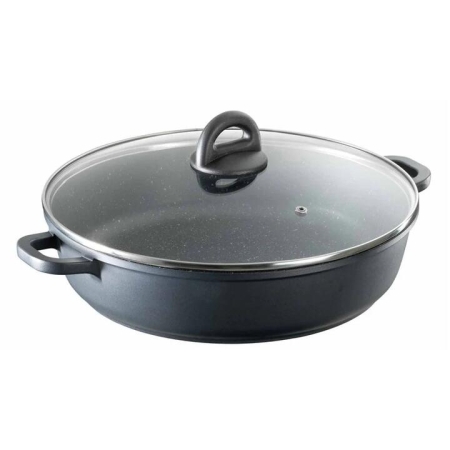 STONE Non Stick Saute Pan with Lid Size 32cm by Baccarat