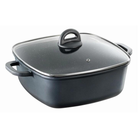 STONE Square Casserole With Lid Size 28cm by Baccarat