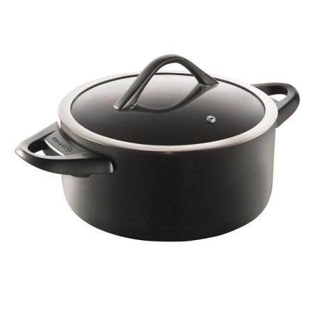 iD3 CS Hard Anodised Casserole with Lid & Bakelite handle Size 24X11cm by Baccarat