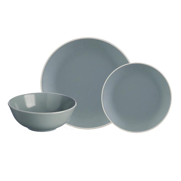 Classic Collection Stoneware 12 Piece Dinner Set Size 28X28.5X21cm in Grey by Mason Cash-Grey