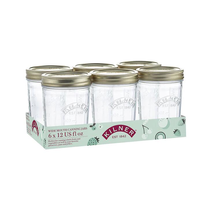 Kilner Set of 6 Wide Mouth Preserve Jars-350ml