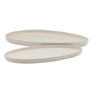 Ecology Domus Set of 2 Oval Platters Ecru