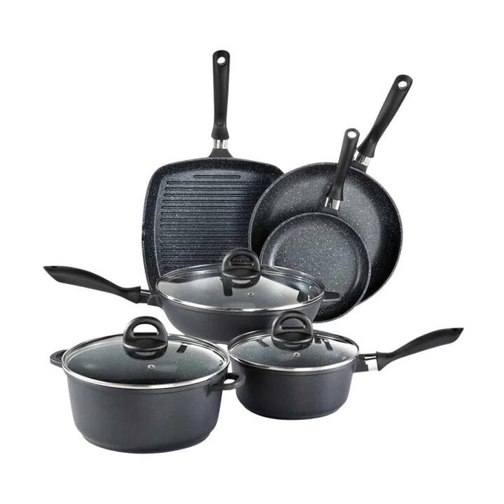 STONE Cast Aluminium 6 Piece Cookware Set with Grill Pan by Baccarat