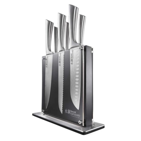 Damashiro Kin Knife Block 7 piece by Baccarat
