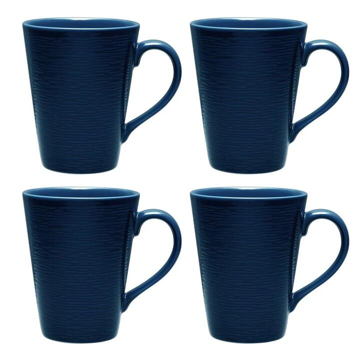 Navy on Navy Swirl Mug Set of 4 by Noritake