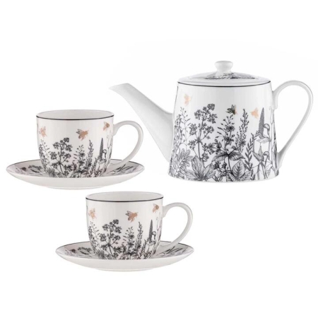 Queen Bee Teapot & 2 Teacup Set by Ashdene