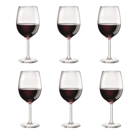 Tonic Wine Glass - Set of 6 Size 520ml in Red by Cellar-Red