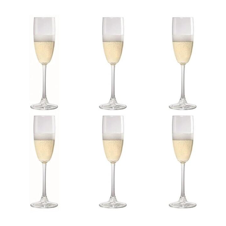 Tonic 6 Piece Flute Wine Glass Set Size 240ml by Cellar