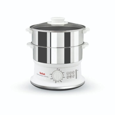 VC1451 Convenient Series Stainless Steel Steamer Size 29.5X29.5X25.8cm in White by Tefal-White